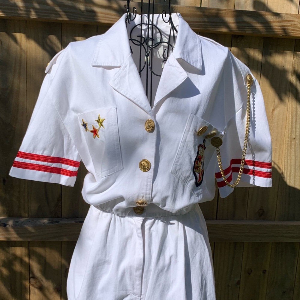Vintage Lew Magram Military Inspired Romper